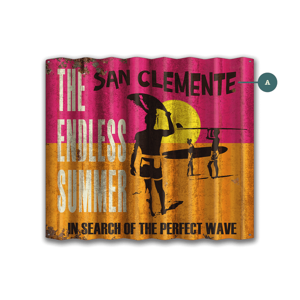 The Endless Summer: San Clemente - Corrugated Metal Wall Art – Old