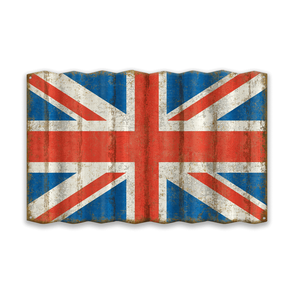 UNION アート Union Jack Flag - Corrugated Metal Wall Art – Old Wood Signs