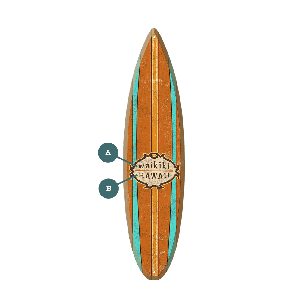 Waikiki Hawaii - Surfboard Wall Art – Old Wood Signs