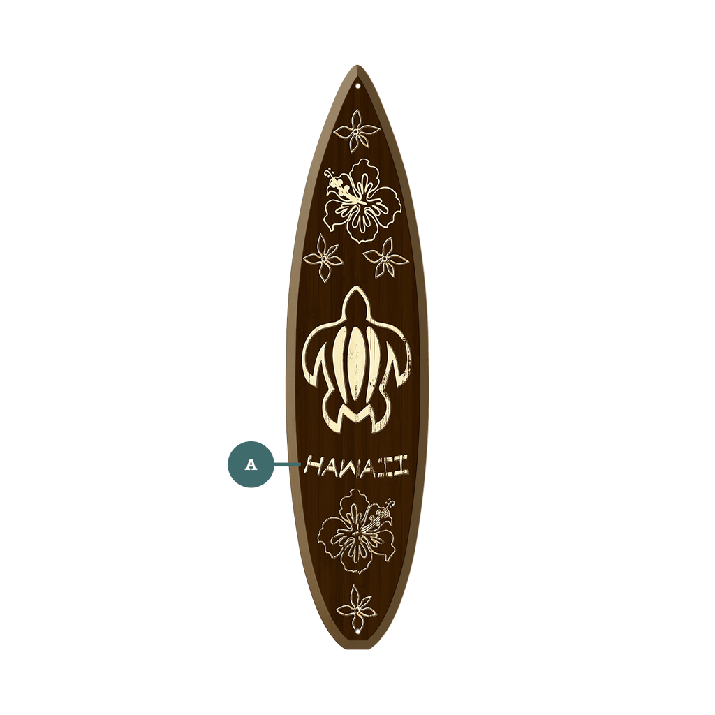 Sea Turtle and Hawaiian Hibiscus - Surfboard Wall Art – Old Wood Signs
