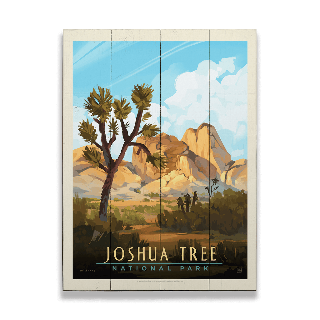 Joshua Tree National Park: Windswept Wonder - Wood & Metal Wall