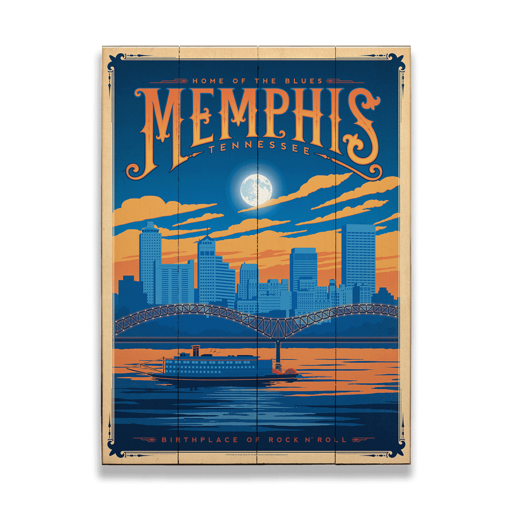 Memphis: Home of the Blues - Wood & Metal Wall Art – Old Wood Signs