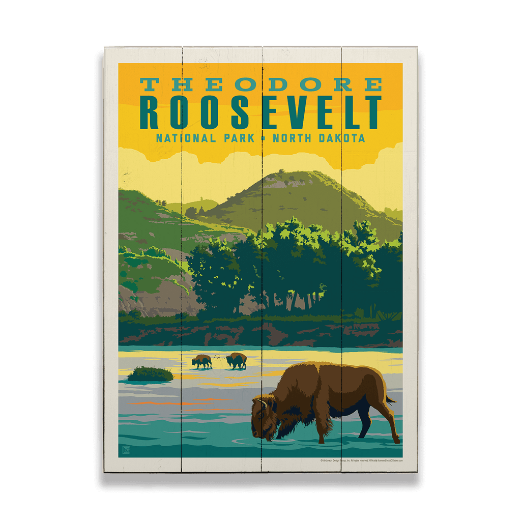 Theodore Roosevelt National Park: Bison - Wood & Metal Wall Art
