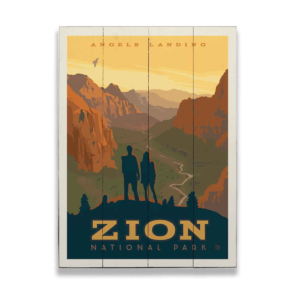 Zion National Park: Angels Landing - Wood & Metal Wall Art – Old