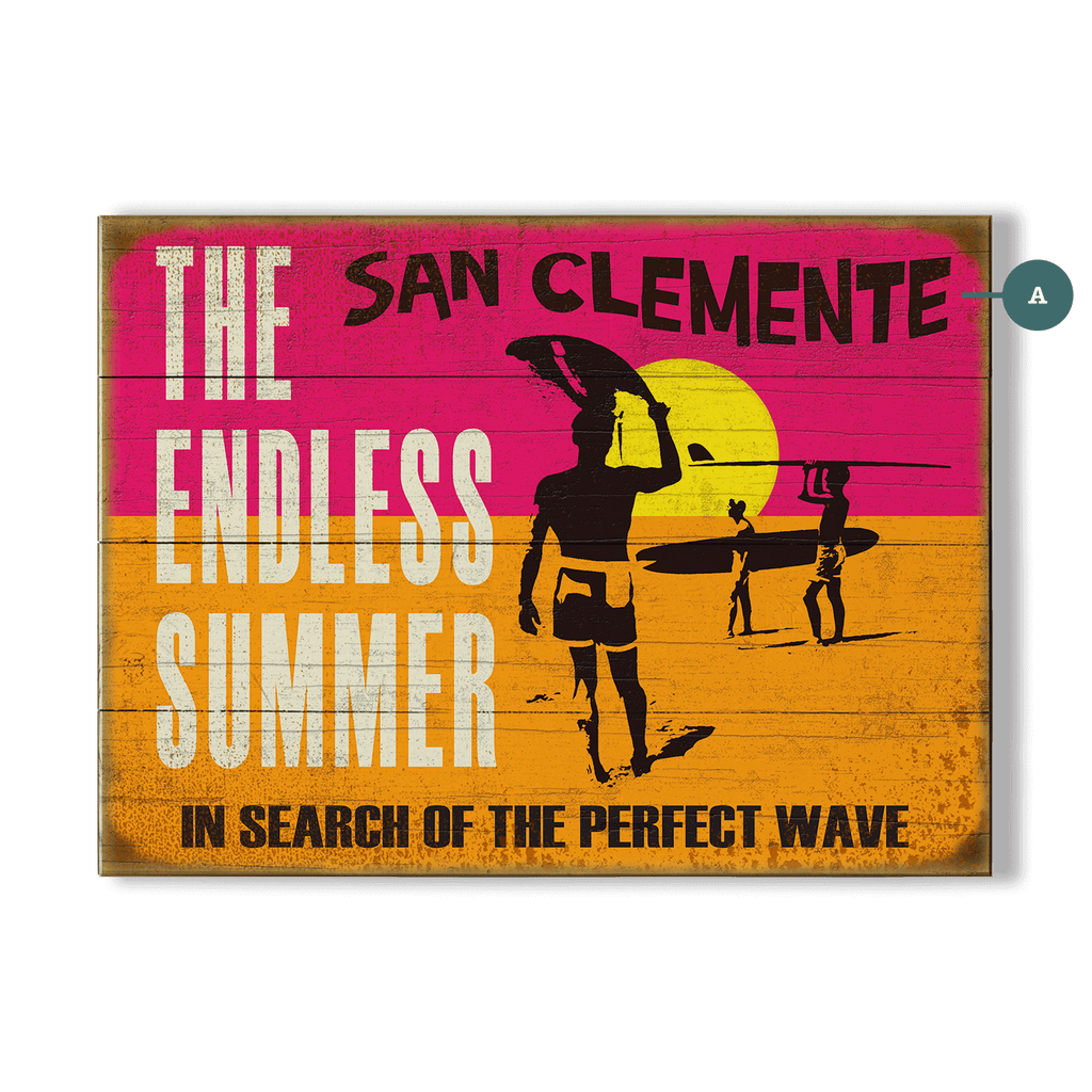 The Endless Summer: San Clemente - Wood & Metal Wall Art – Old