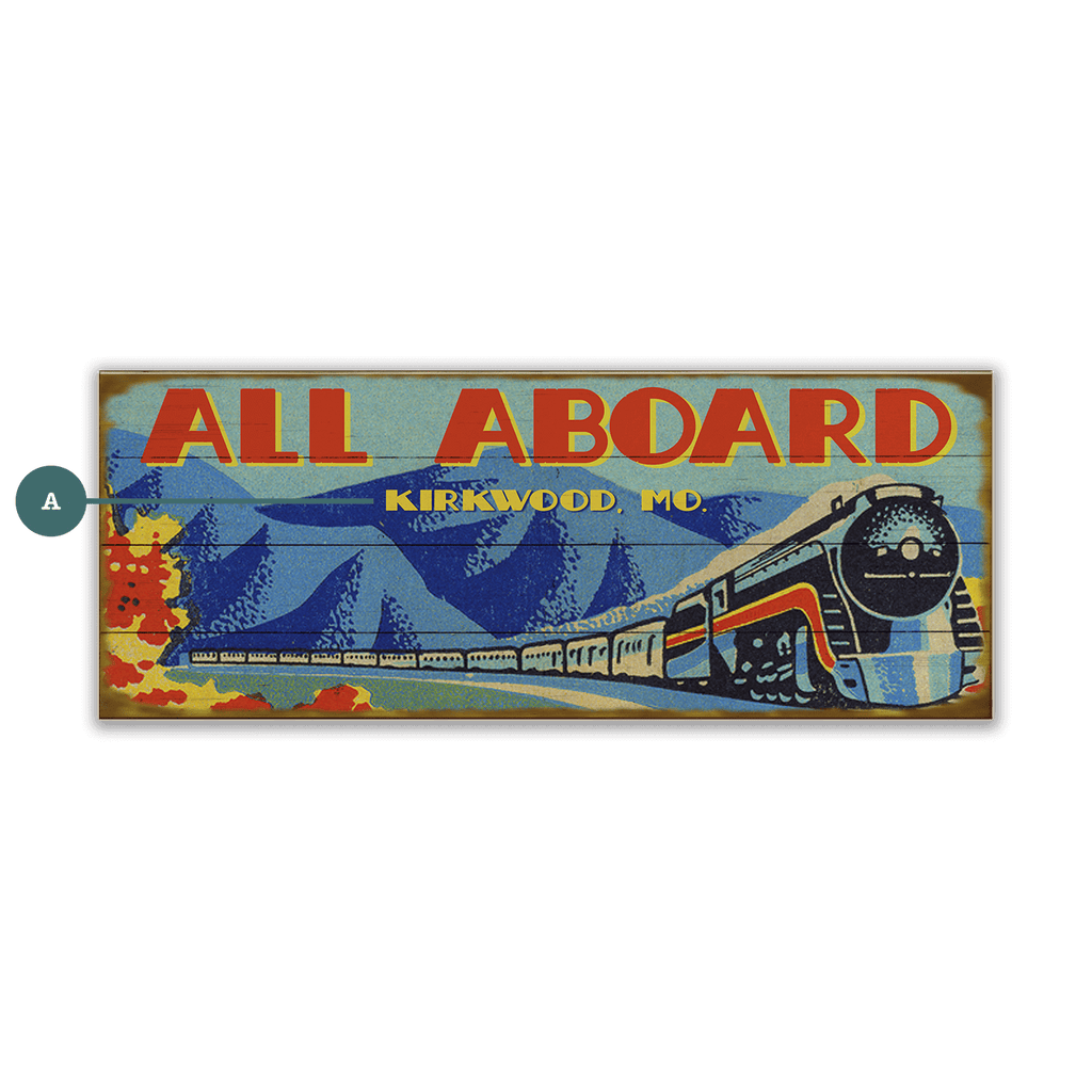 All Aboard! - Wood & Metal Wall Art – Old Wood Signs