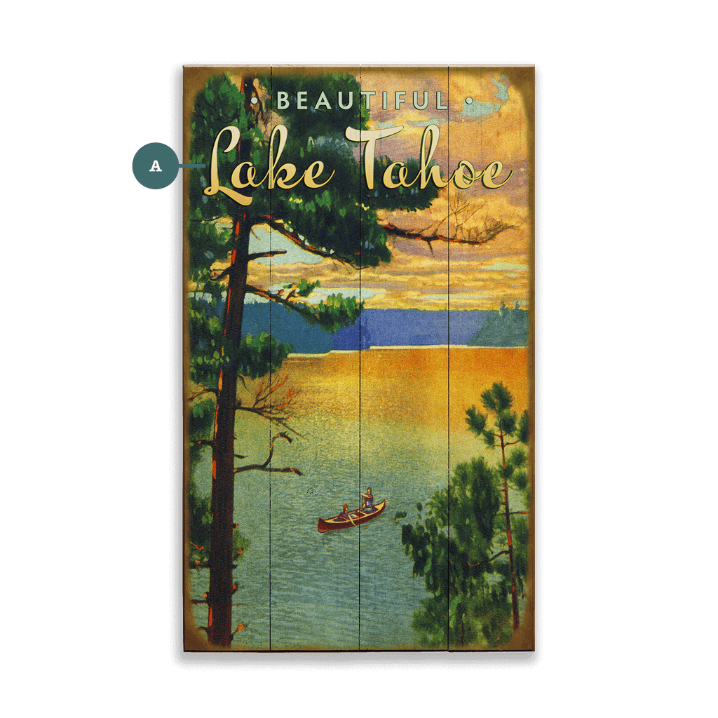 Beautiful Lake with Canoe - Wood & Metal Wall Art – Old Wood Signs
