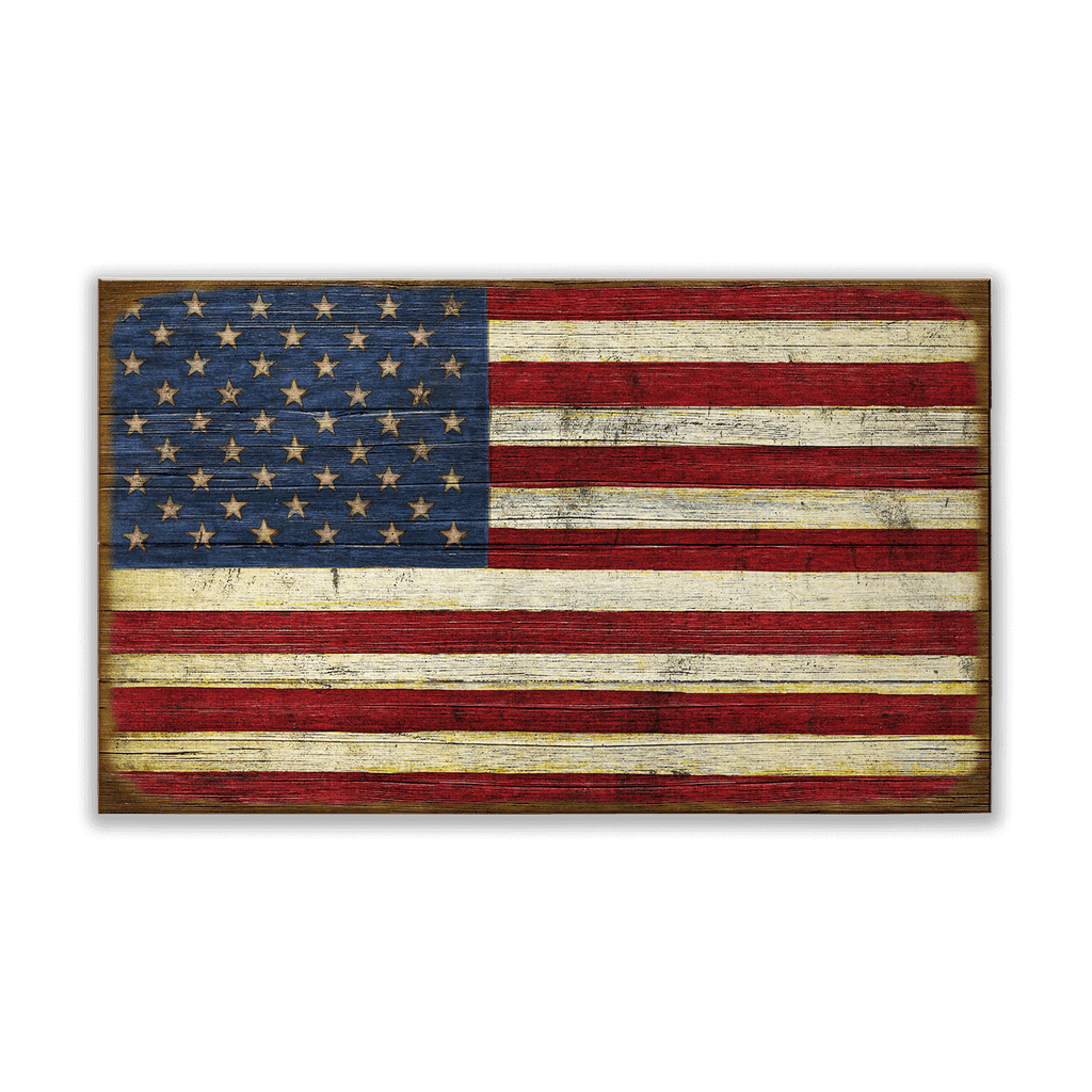 USA Classic Flag: Distressed - Wood & Metal Wall Art – Old Wood Signs