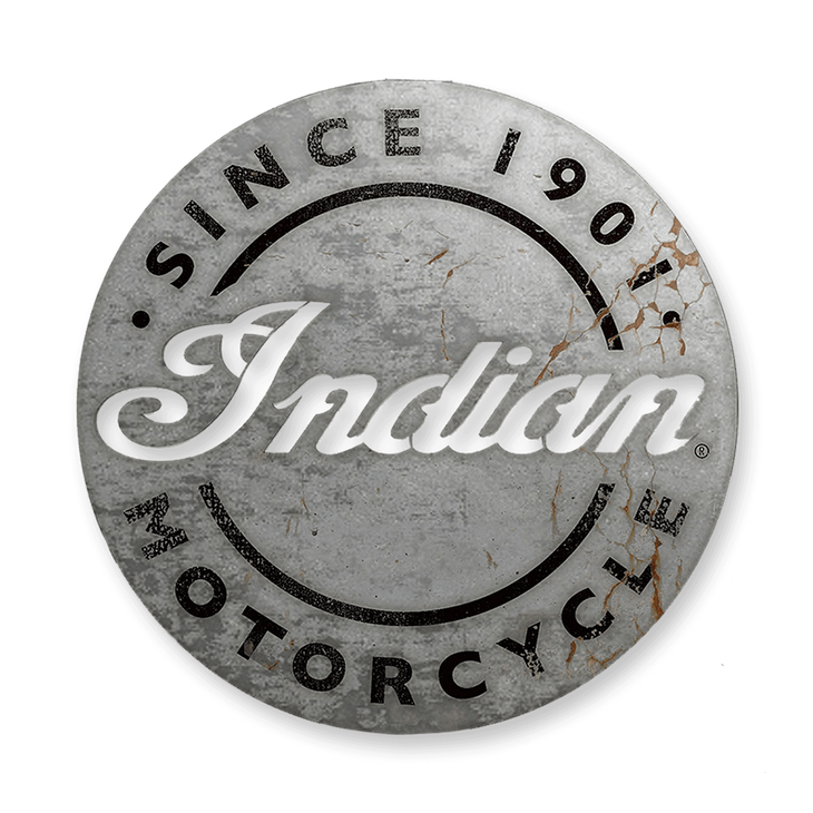 Indian Motorcycle 1901 Vintage Circular Tin Metal Sign 
