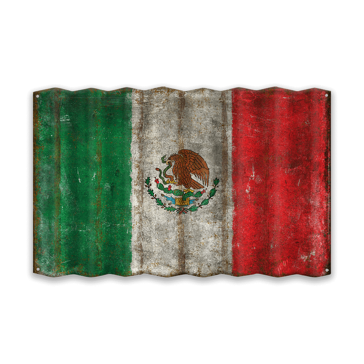 SANTOS Mexican Flag Personalized Shield Metal Sign Mexico 211110008078 