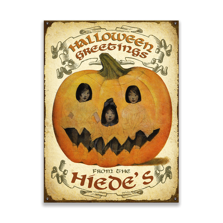 A Thrilling Halloween Tin Metal Sign Pumpkin Holiday