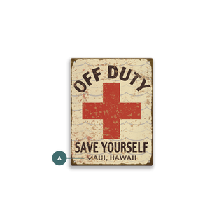 Off Duty Lifeguard: Personalized - Metal Wall Art