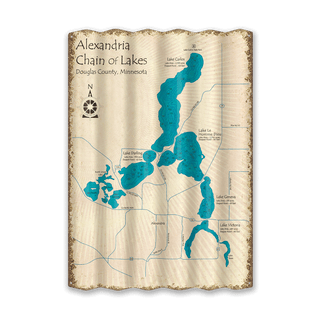 Alexandria Chain of Lakes, Minnesota - Corrugated Metal Wall Art