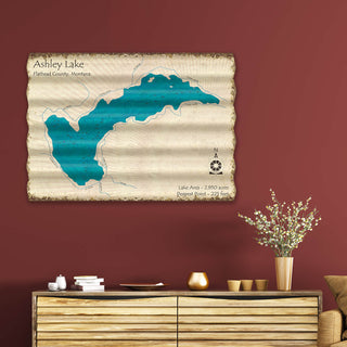 Ashley Lake, Montana - Corrugated Metal Wall Art Lake Art