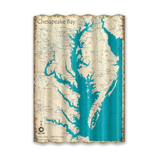 Chesapeake Bay, MD, VA, DE - Corrugated Metal Wall Art Lake Art