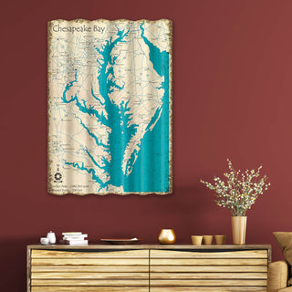Chesapeake Bay, MD, VA, DE - Corrugated Metal Wall Art Lake Art