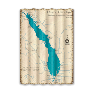 Canyon Ferry Lake, Montana - Corrugated Metal Wall Art by Lake Art