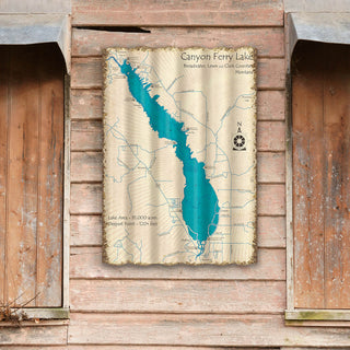 Canyon Ferry Lake, Montana - Corrugated Metal Wall Art by Lake Art