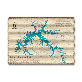 Dale Hollow Lake, Tennessee - Corrugated Metal Wall Art by Lake Art