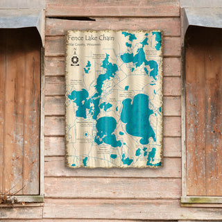 Fence Lake Chain, Wisconsin - Corrugated Metal Wall Art by Lake Art