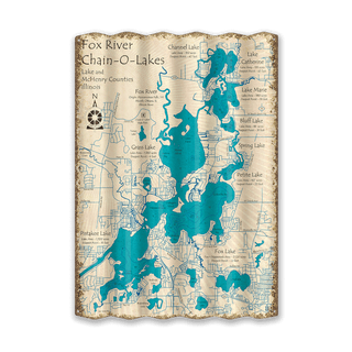 Fox River Chain-O-Lakes - Corrugated Metal Wall Art Lake Art