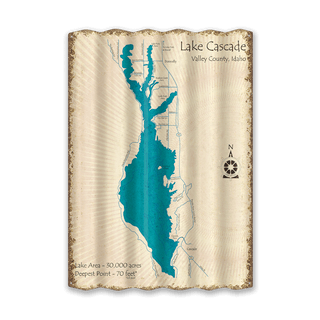 Lake Cascade, Idaho - Corrugated Metal Wall Art