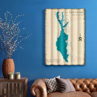 Lake Cascade, Idaho - Corrugated Metal Wall Art