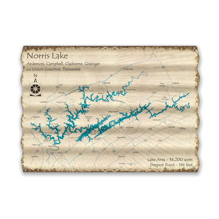 Norris Lake, Tennessee - Corrugated Metal Wall Art Lake Art