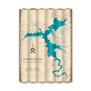 Nantahala Lake, North Carolina - Corrugated Metal Wall Art by Lake Art