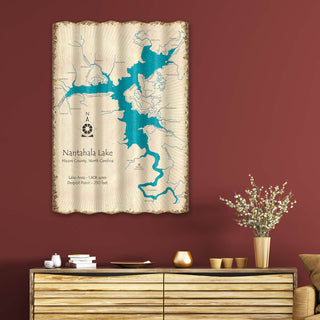 Nantahala Lake, North Carolina - Corrugated Metal Wall Art by Lake Art