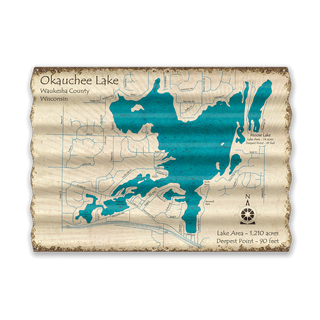 Okauchee Lake, Wisconsin - Corrugated Metal Wall Art Lake Art