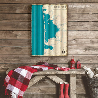 Sandy Pond, Oswego County, New York - Corrugated Metal Wall Art