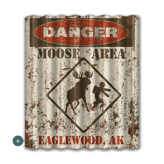 Moose Warning Sign - Corrugated Metal Wall Art Meissenburg Designs
