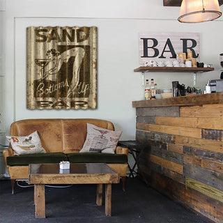 Bottoms Up Bar Sign - Corrugated Metal Wall Art Meissenburg Designs