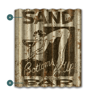 Bottoms Up Bar Sign - Corrugated Metal Wall Art Meissenburg Designs