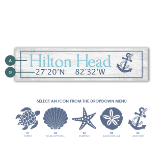 Coastal Icon Landmark Sign: Nautical Blue - Wall Decor Joanne Murphy