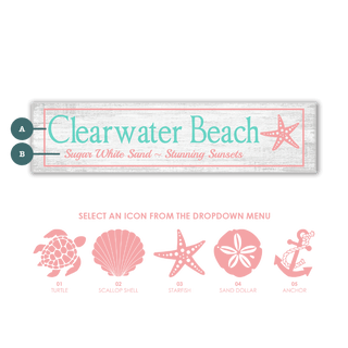 Coastal Icon Landmark Sign: Coral - Wall Decor Joanne Murphy