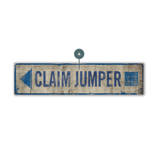 Directional Ski Trail Marker Sign: Blue Square - Wood & Metal Wall Art