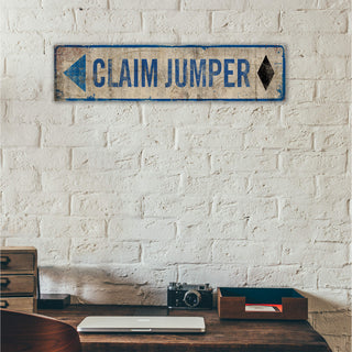 Directional Ski Trail Marker Sign: Black Diamond - Wood & Metal Wall Art
