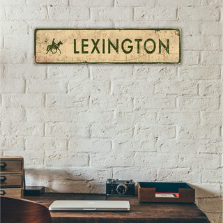 Landmark Horse Riding Custom Signs: Cream & Green - Wall Decor Out West Design