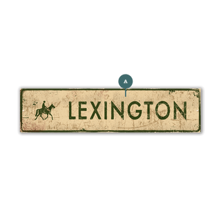 Landmark Horse Riding Custom Signs: Cream & Green - Wall Decor Out West Design