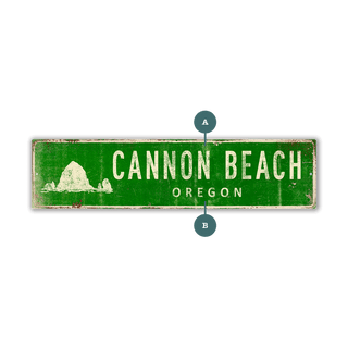 Landmark Cannon Beach Custom Signs: Green - Wall Decor Out West Design