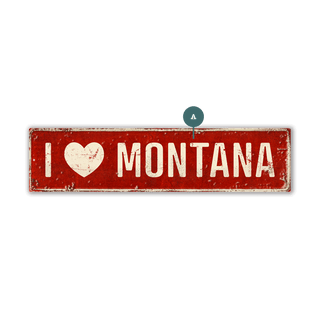 Landmark "I Heart" Custom Signs: Red Heart - Wall Decor Out West Design