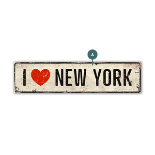 Landmark "I Heart" Custom Signs: White with Red Heart - Wall Decor
