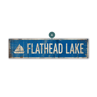 Landmark Sailboat Custom Signs: Blue 1 - Wall Decor Out West Design