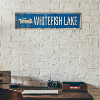 Landmark Speedboat Custom Signs: Blue 1 - Wall Decor Out West Design