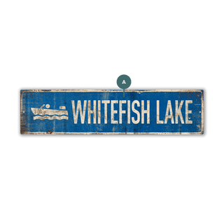 Landmark Speedboat Custom Signs: Blue 1 - Wall Decor Out West Design
