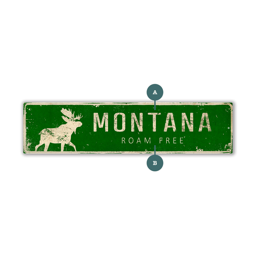 Landmark Moose Custom Signs: Green 2 - Wall Decor – Old Wood Signs