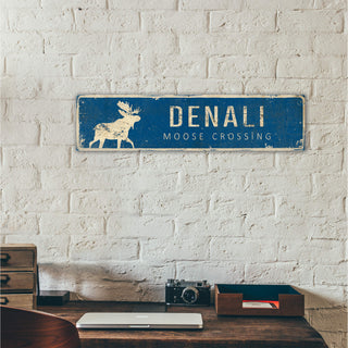 Landmark Moose Custom Signs: Blue 2 - Wall Decor