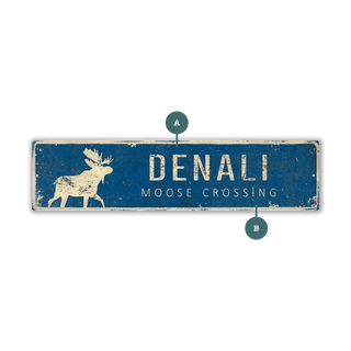 Landmark Moose Custom Signs: Blue 2 - Wall Decor
